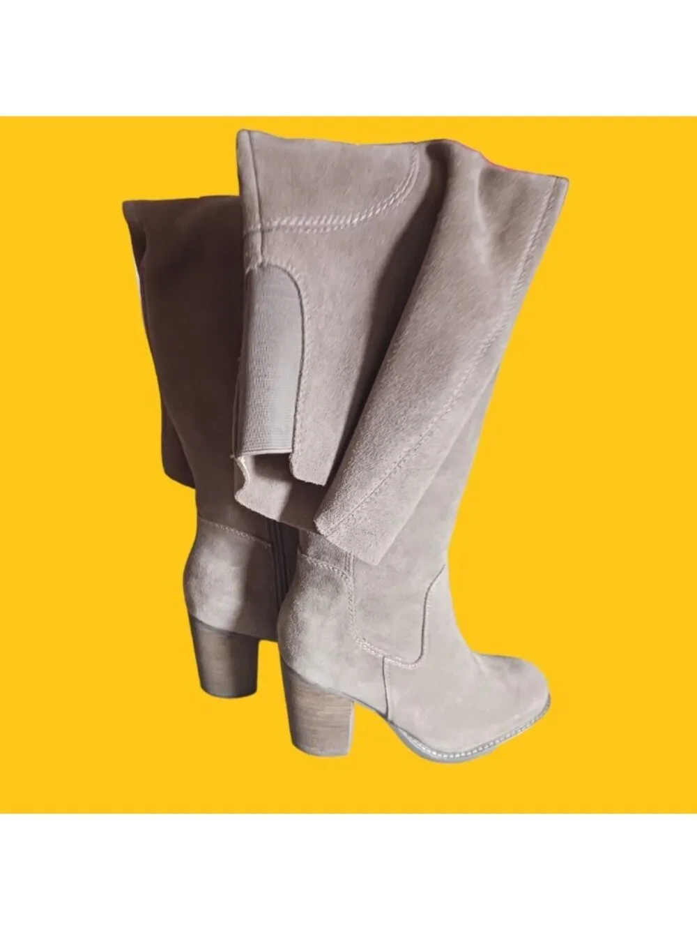 Kelsi Dagger Brooklyn Loganos Oil Cow Suede Over-The-Knee Boots Warn Grey 7M